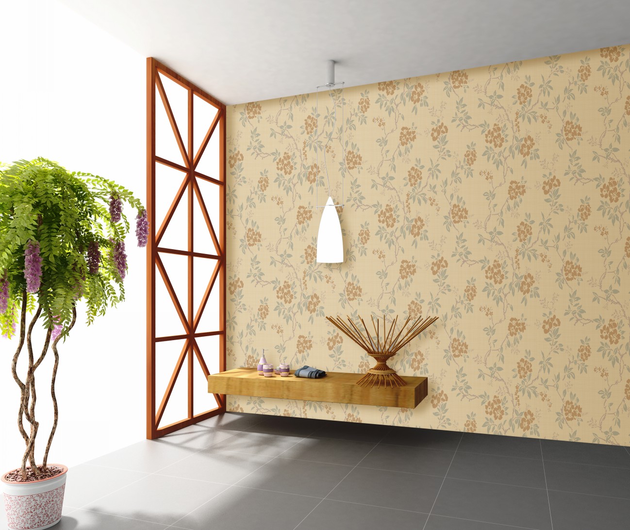 Plank-non-woven foaming sprinkled gold wallpaper
